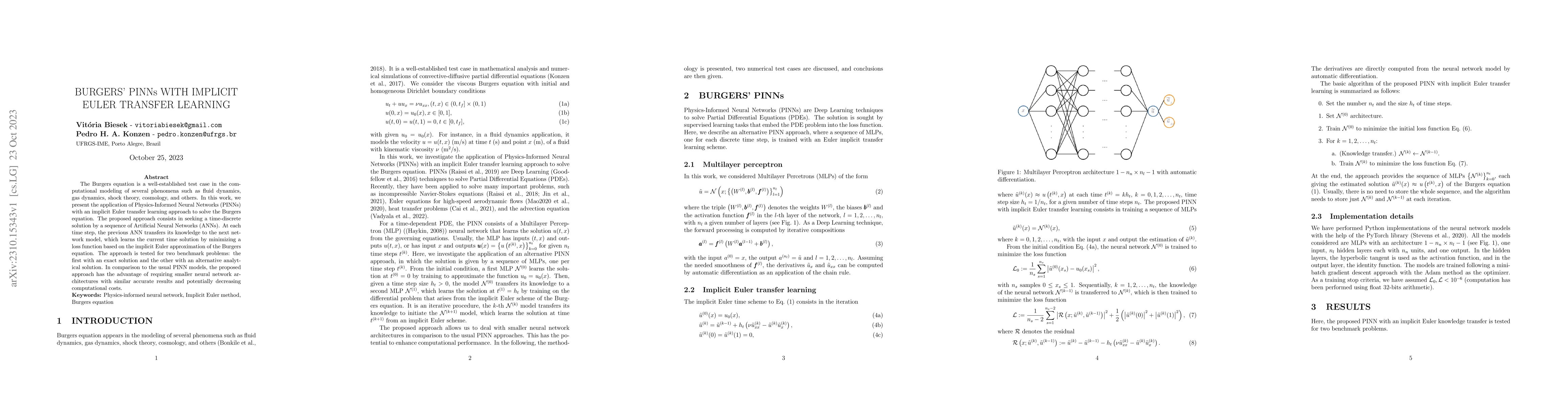 Thumbnail for Burgers' pinns with implicit euler transfer learning
