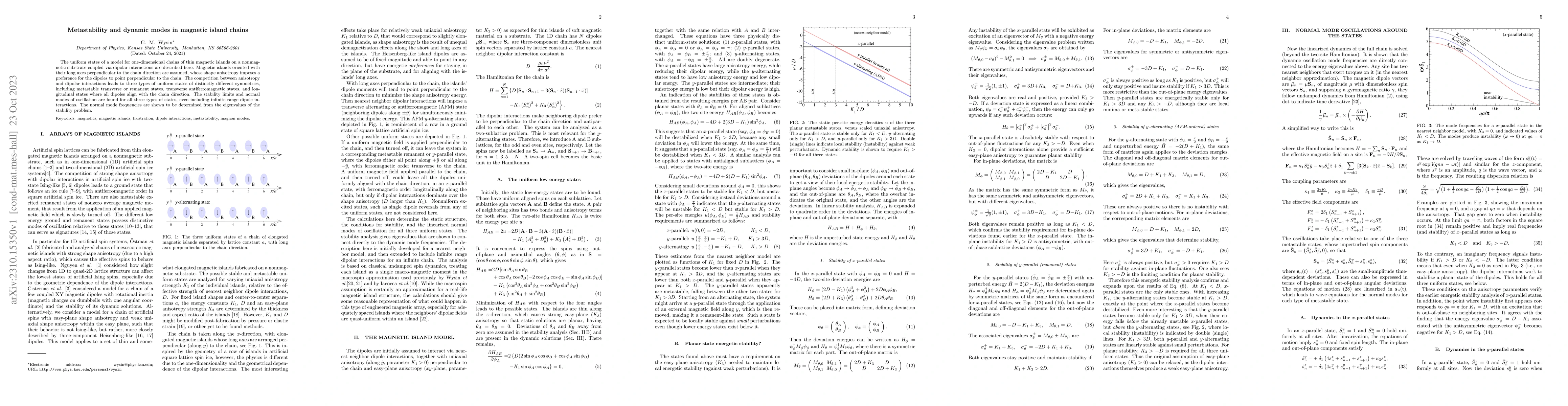 Thumbnail for Metastability and dynamic modes in magnetic island chains