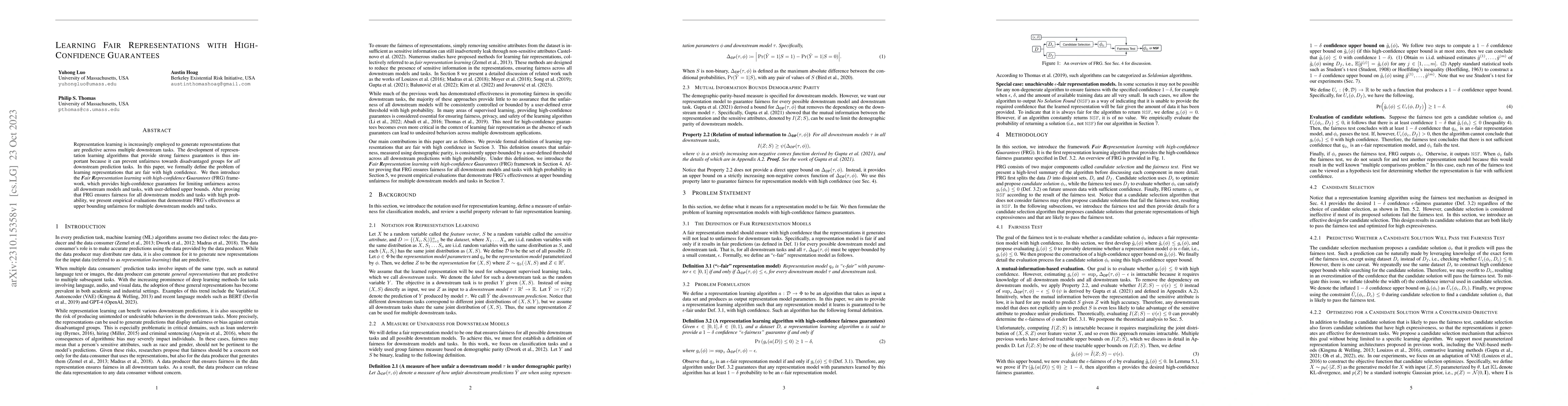 Thumbnail for Learning Fair Representations with High-Confidence Guarantees