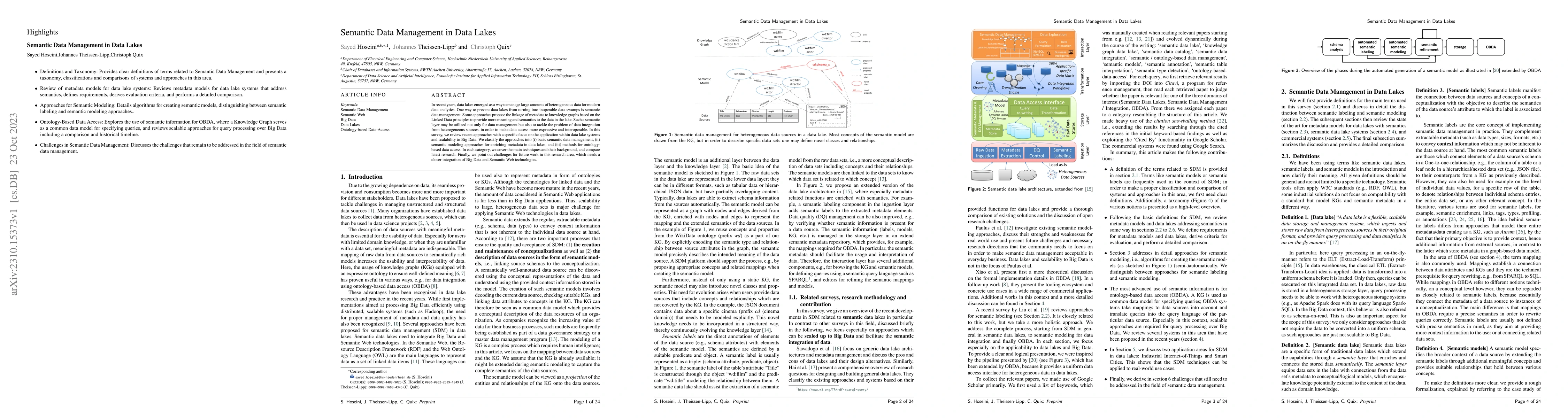 Thumbnail for Semantic Data Management in Data Lakes