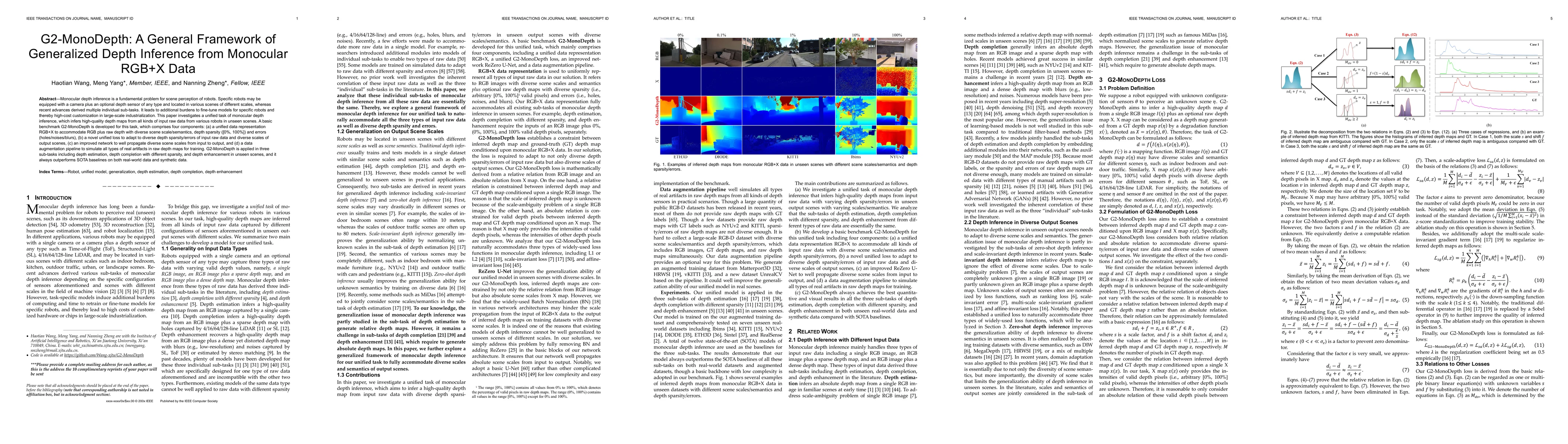Thumbnail for G2-MonoDepth: A General Framework of Generalized Depth Inference from
  Monocular RGB+X Data