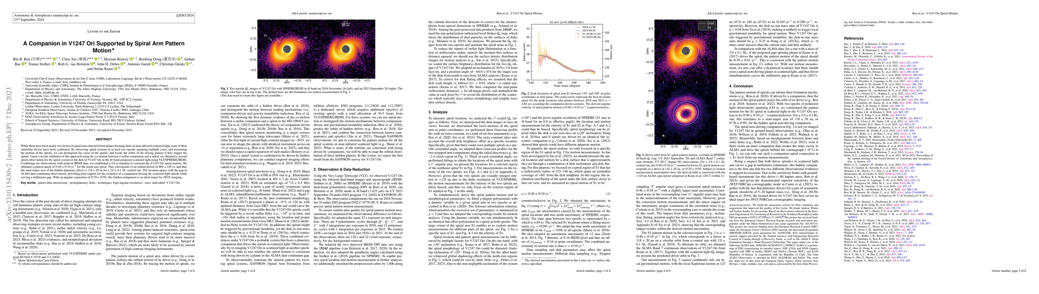 Thumbnail for A Companion in V1247 Ori Supported by Spiral Arm Pattern Motion