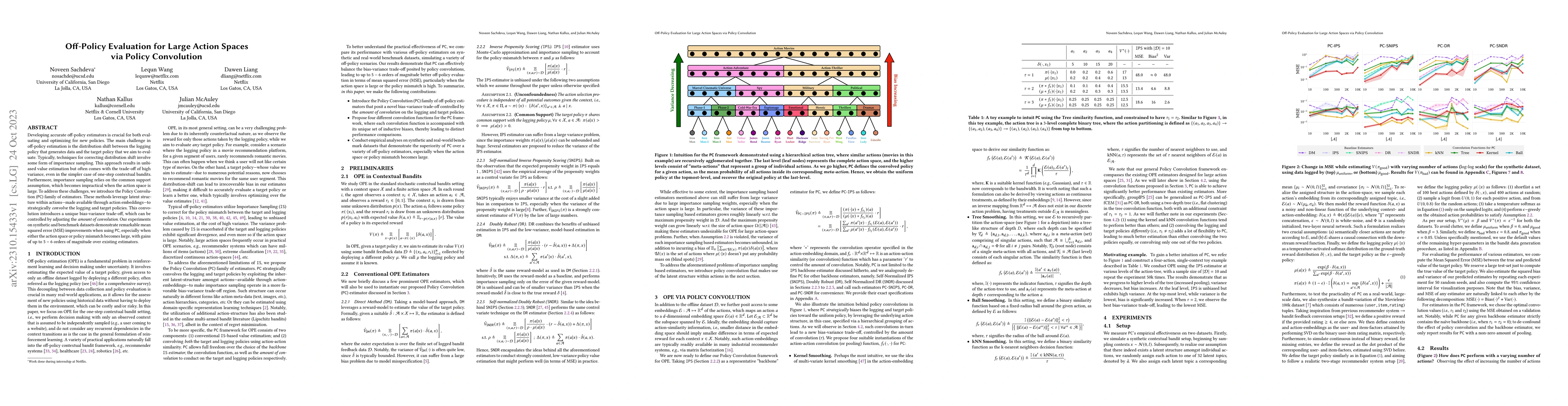 Thumbnail for Off-Policy Evaluation for Large Action Spaces via Policy Convolution