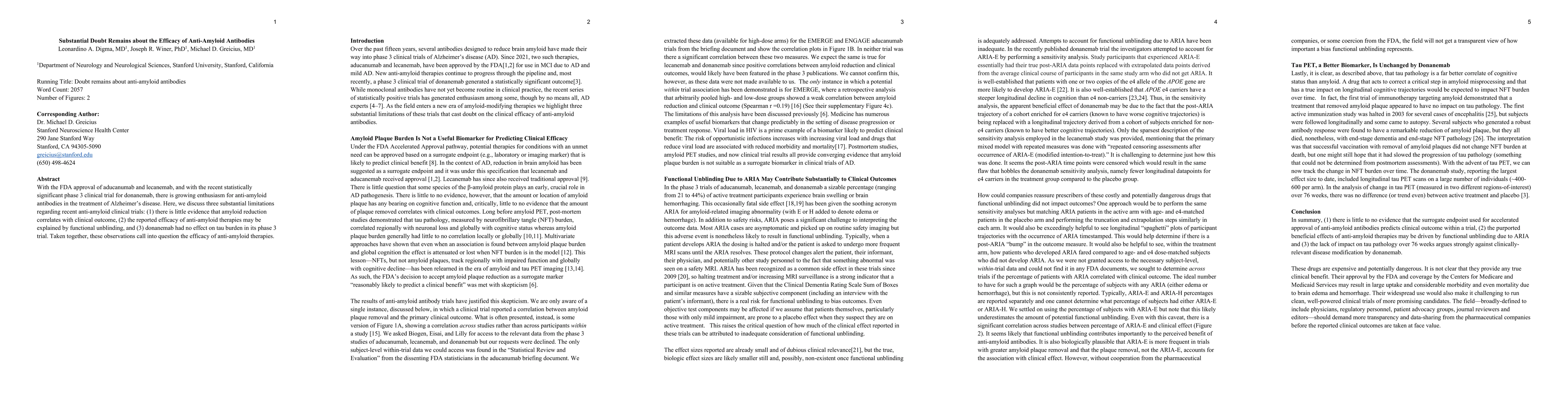 Thumbnail for Substantial Doubt Remains about the Efficacy of Anti-Amyloid Antibodies
