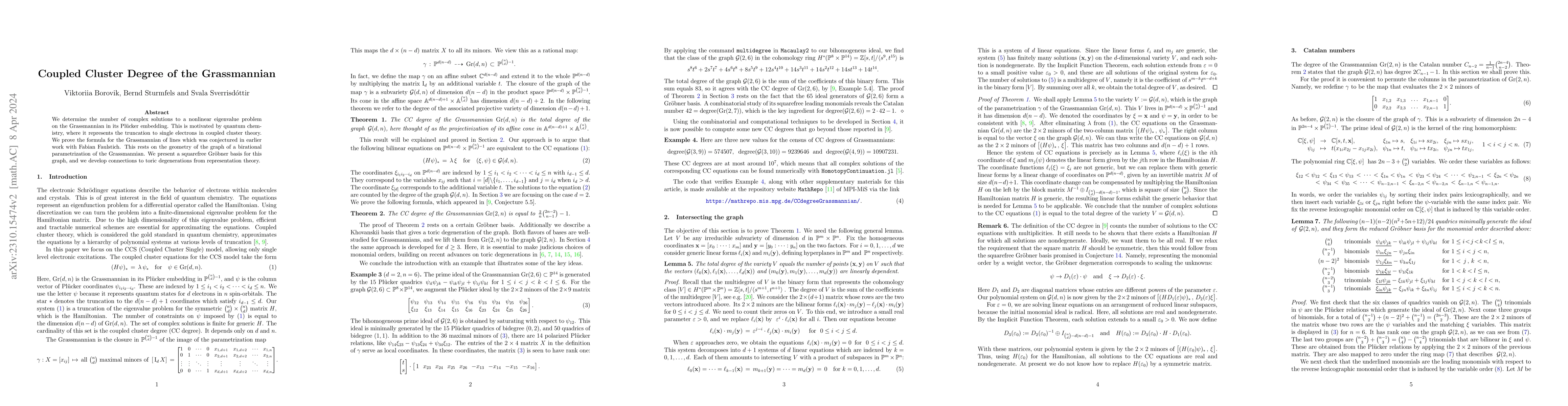 Thumbnail for Coupled Cluster Degree of the Grassmannian