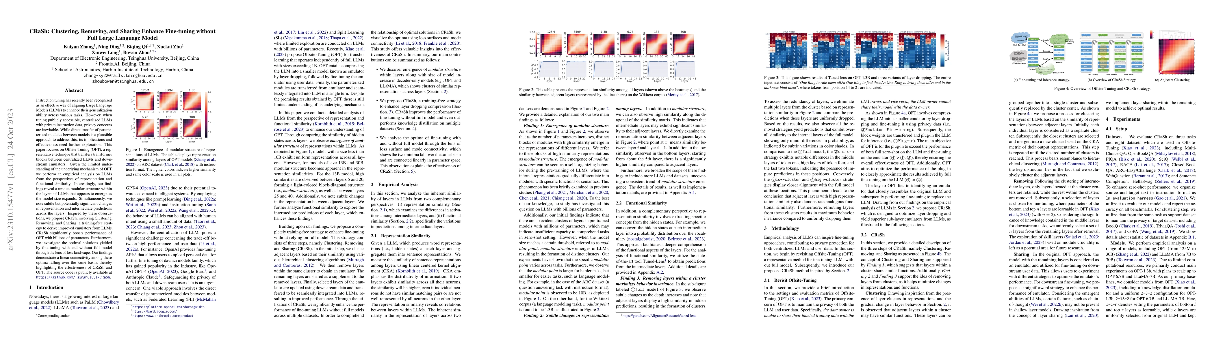 Thumbnail for CRaSh: Clustering, Removing, and Sharing Enhance Fine-tuning without
  Full Large Language Model