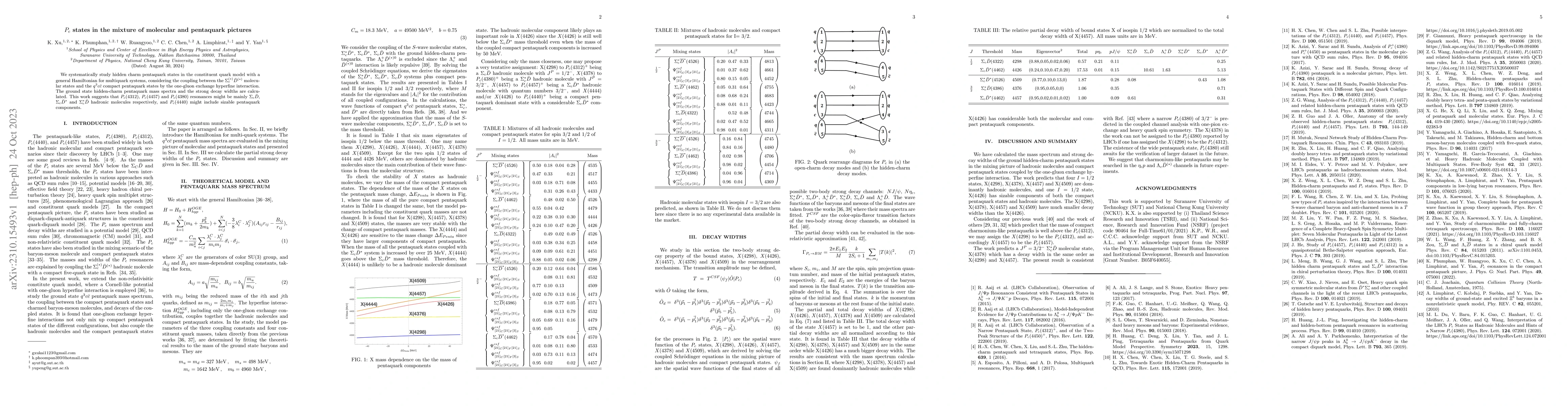 Thumbnail for $P_c$ states in the mixture of molecular and pentaquark pictures