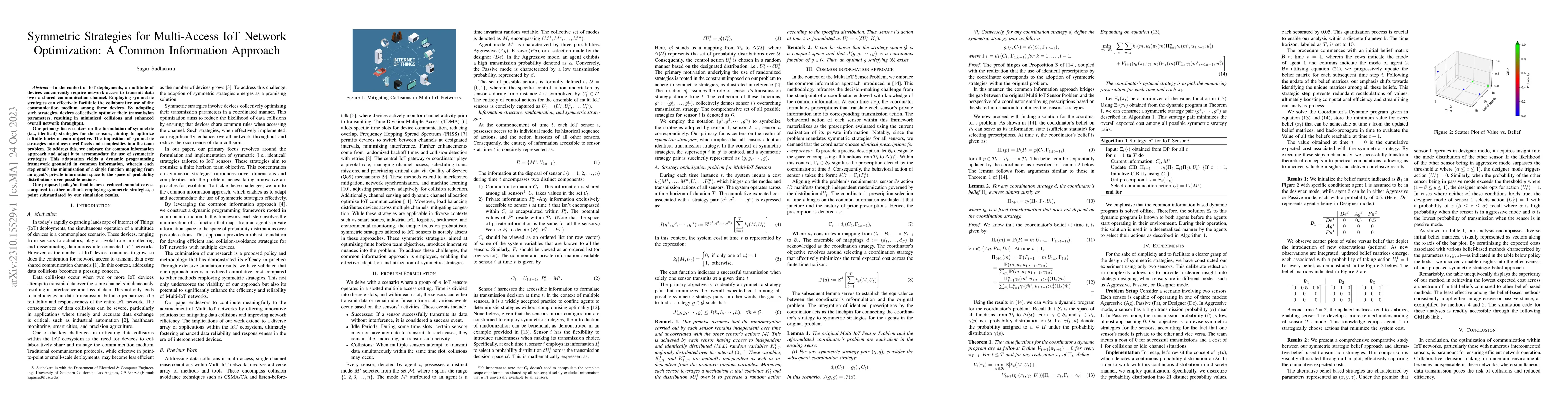 Thumbnail for Symmetric Strategies for Multi-Access IoT Network Optimization: A Common
  Information Approach
