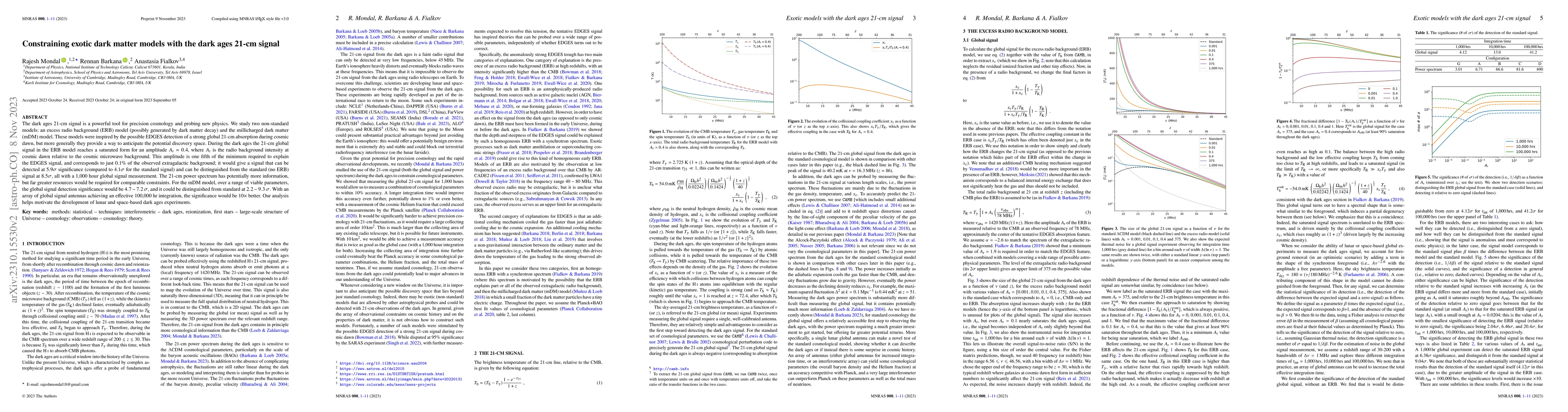 Thumbnail for Constraining exotic dark matter models with the dark ages 21-cm signal