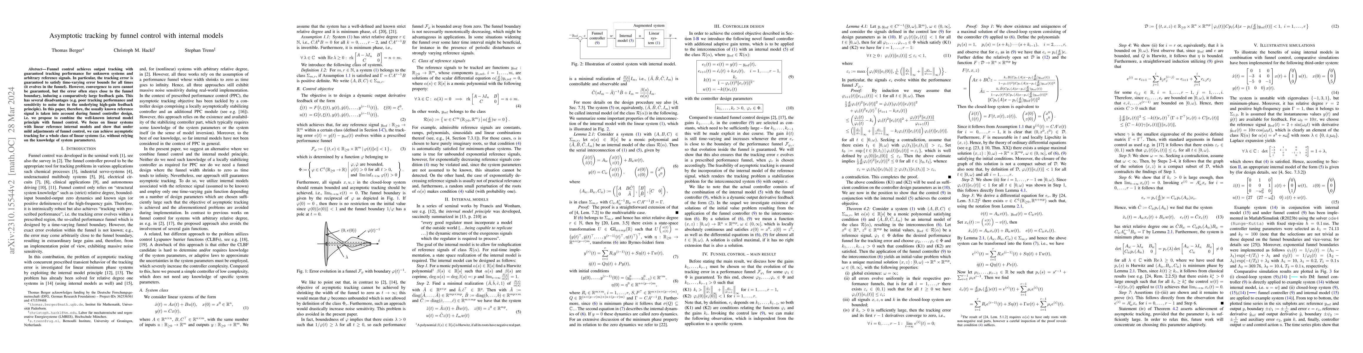 Thumbnail for Asymptotic tracking by funnel control with internal models