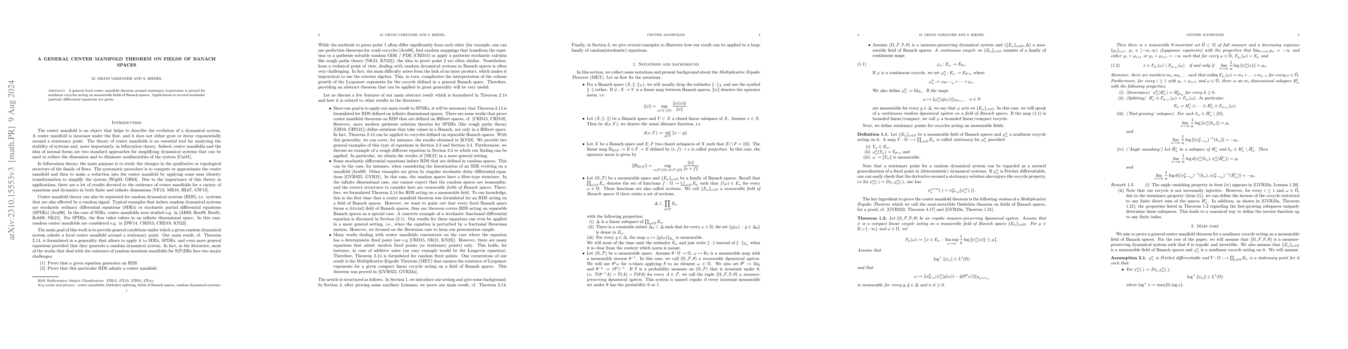 Thumbnail for A general center manifold theorem on fields of Banach spaces