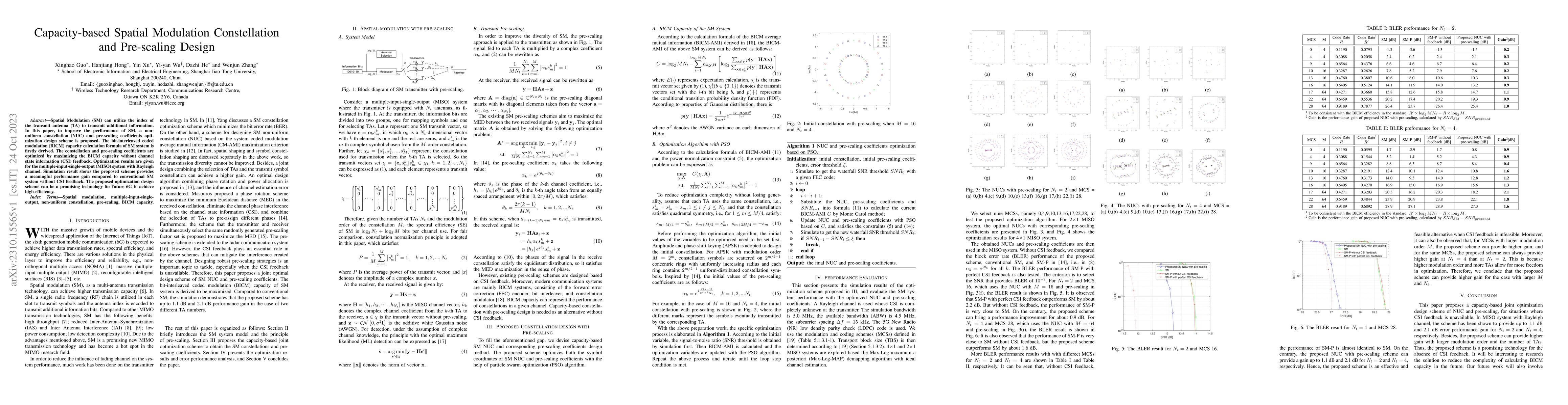 Thumbnail for Capacity-based Spatial Modulation Constellation and Pre-scaling Design