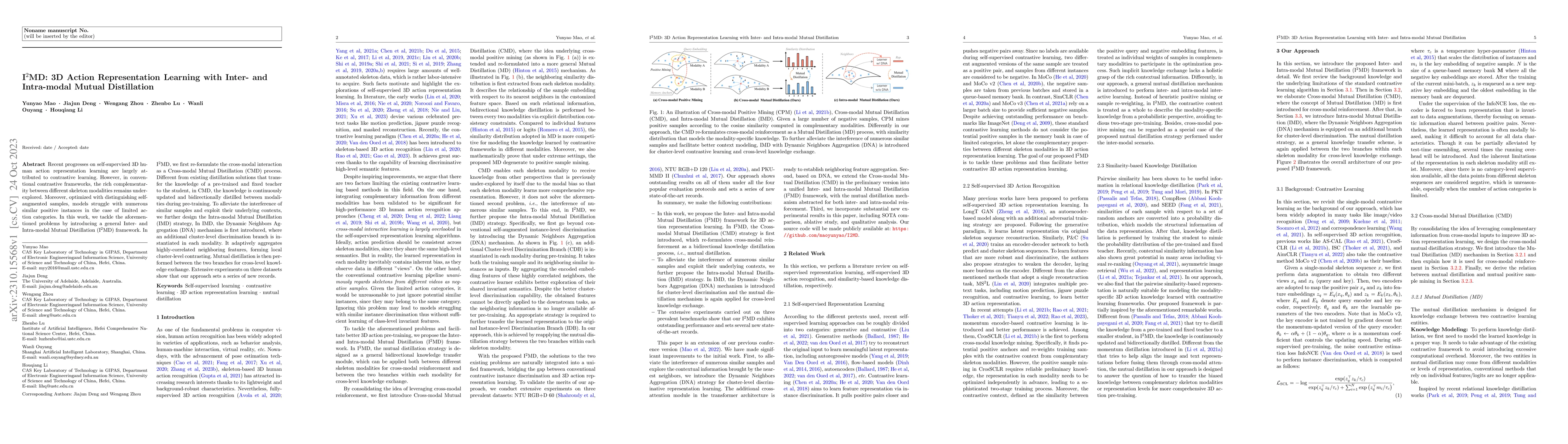 Thumbnail for I$^2$MD: 3D Action Representation Learning with Inter- and Intra-modal
  Mutual Distillation
