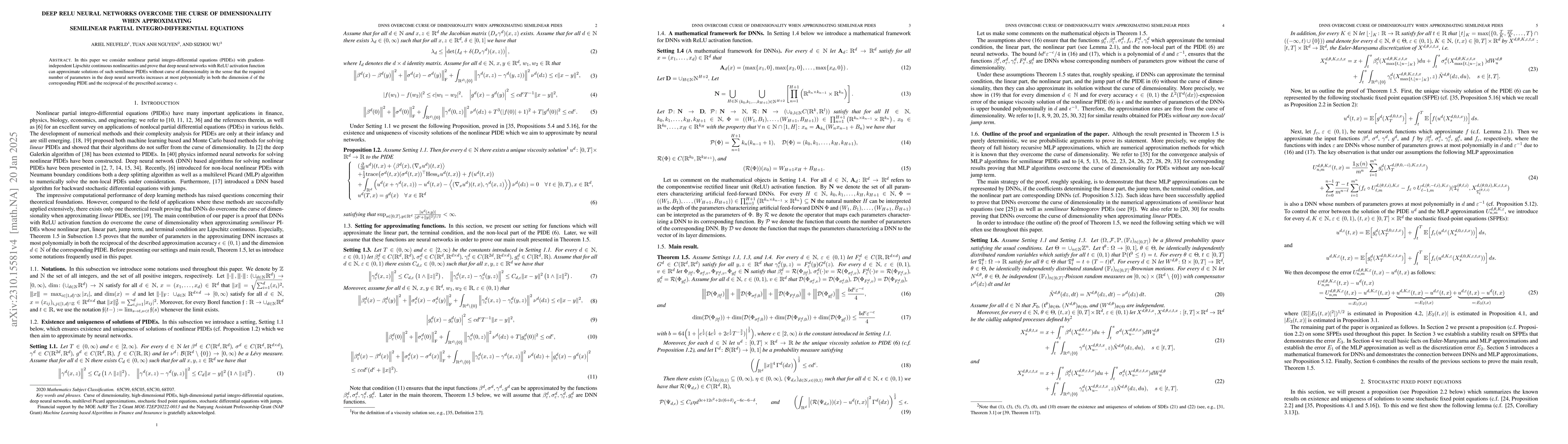 Thumbnail for Deep ReLU neural networks overcome the curse of dimensionality when
  approximating semilinear partial integro-differential equations