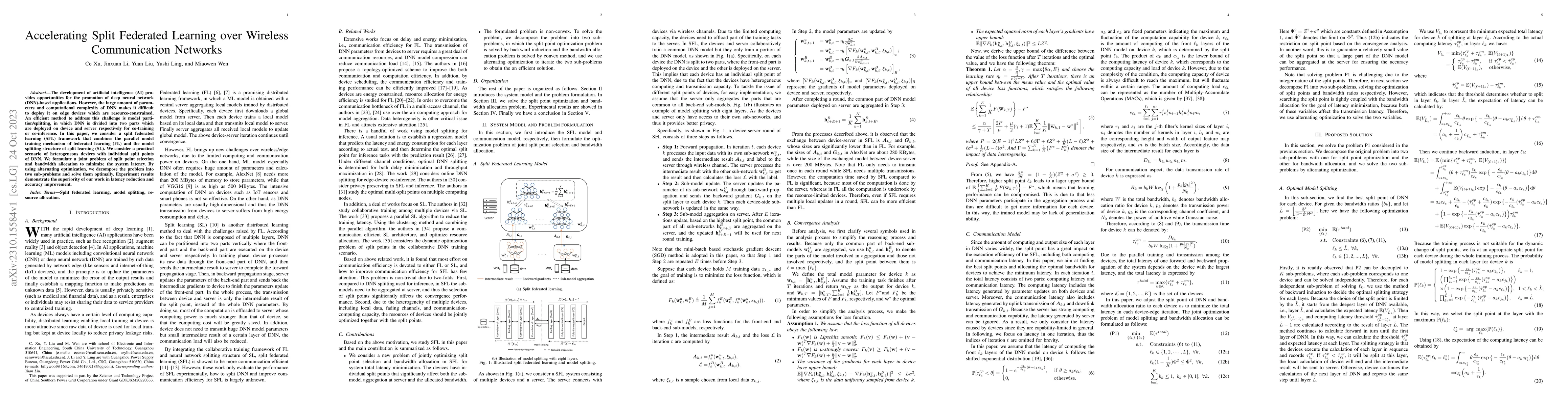 Thumbnail for Accelerating Split Federated Learning over Wireless Communication
  Networks