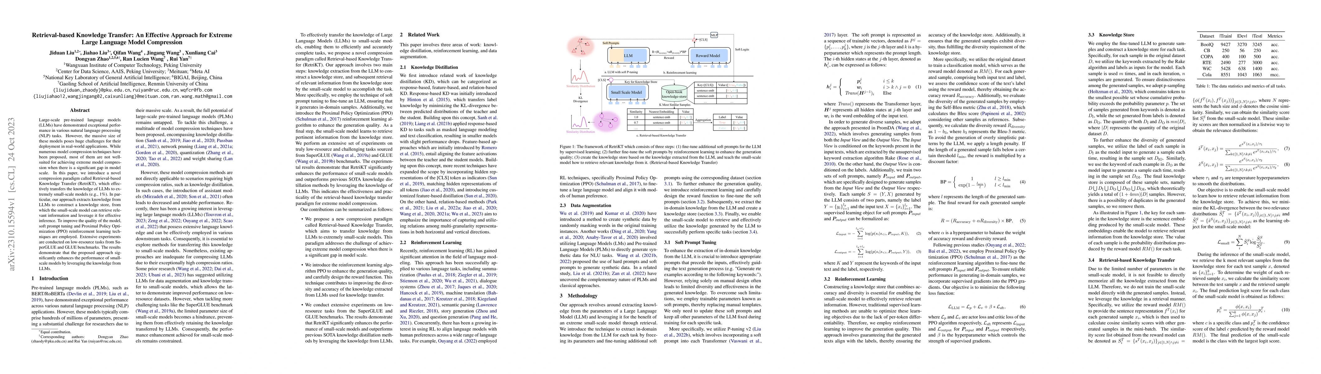 Thumbnail for Retrieval-based Knowledge Transfer: An Effective Approach for Extreme
  Large Language Model Compression