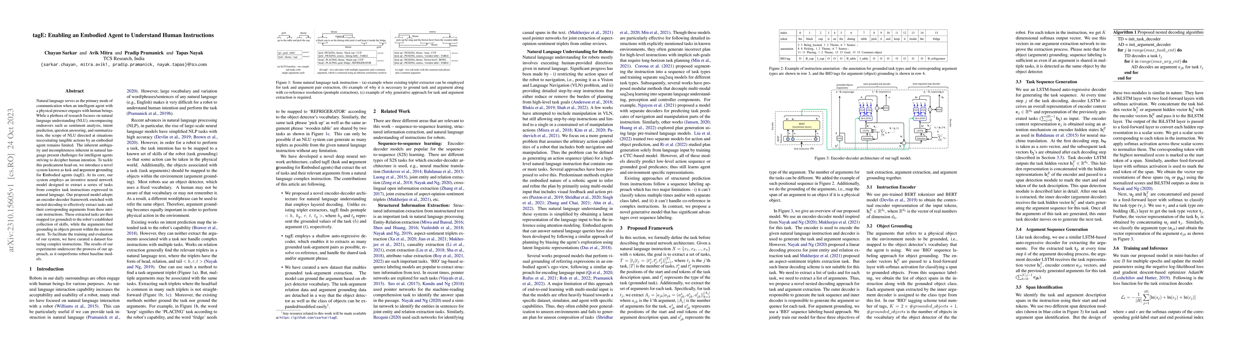Thumbnail for tagE: Enabling an Embodied Agent to Understand Human Instructions