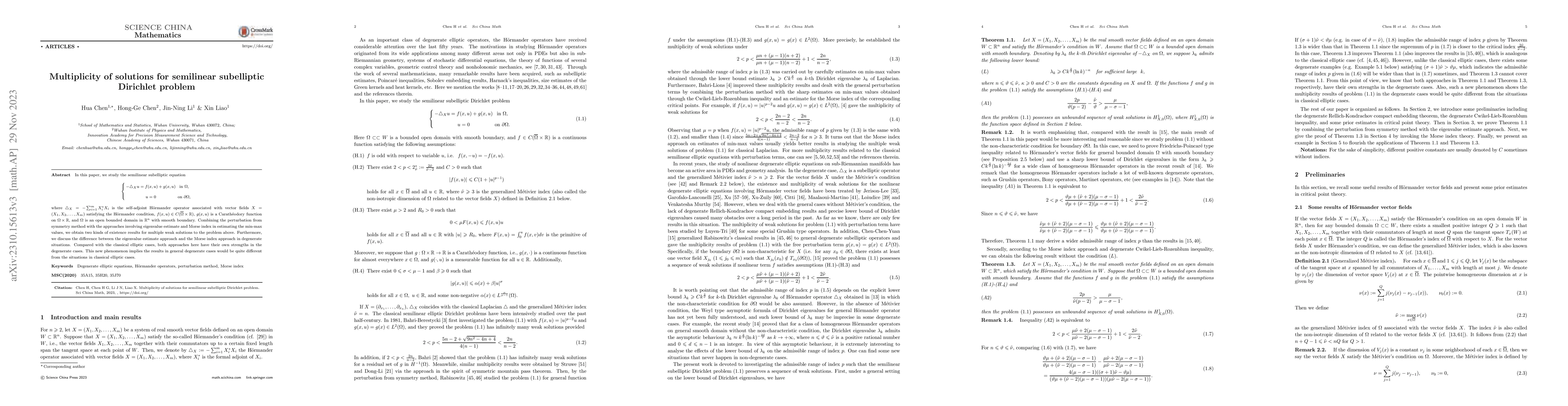 Thumbnail for Multiplicity of solutions for semilinear subelliptic Dirichlet problem