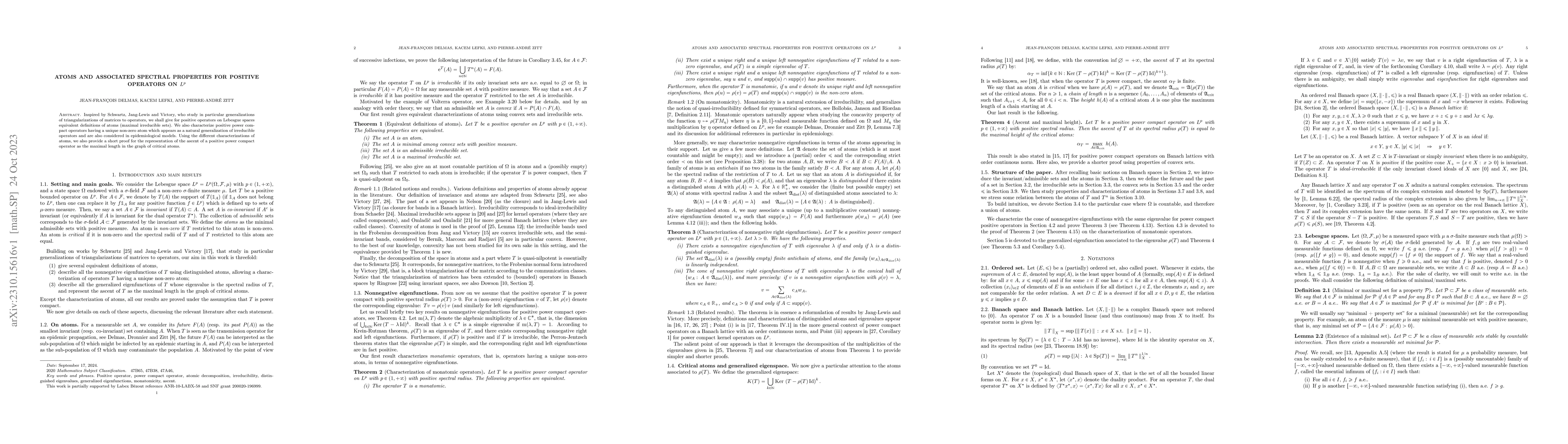 Thumbnail for Atoms and associated spectral properties for positive operators on L^p