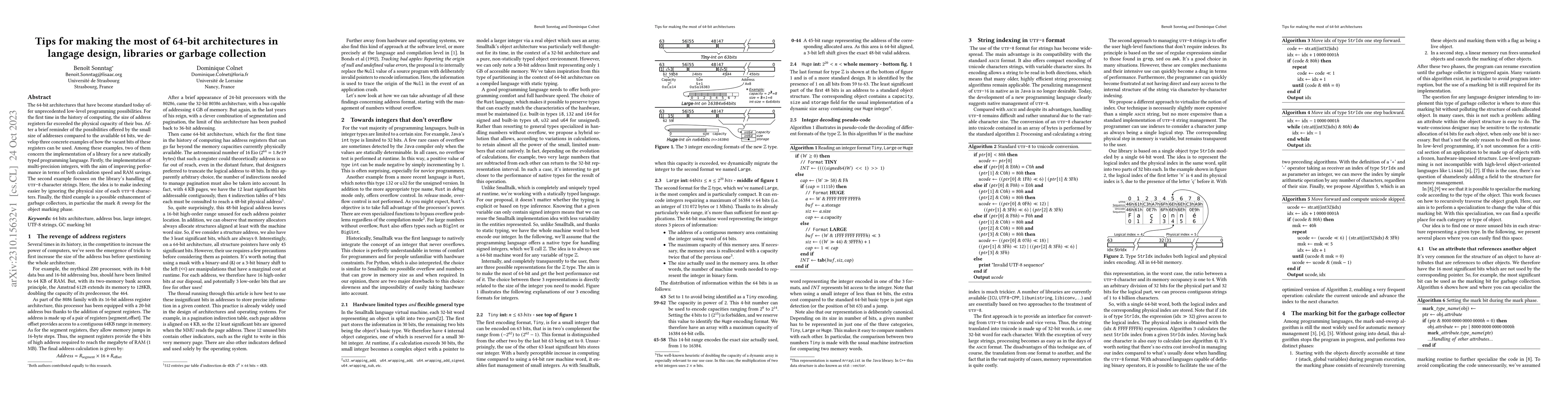 Thumbnail for Tips for making the most of 64-bit architectures in langage design,
  libraries or garbage collection