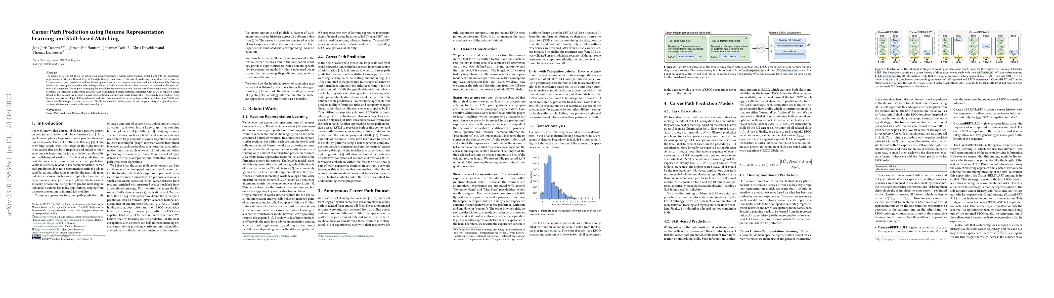 Thumbnail for Career Path Prediction using Resume Representation Learning and
  Skill-based Matching