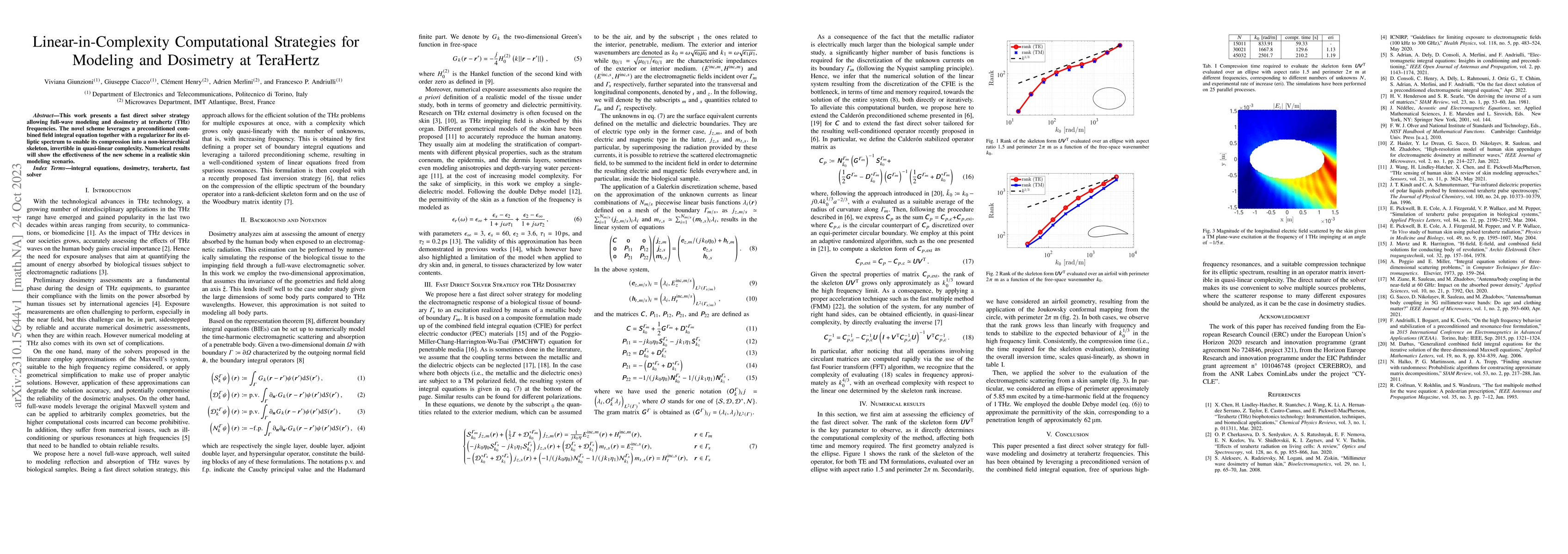 Thumbnail for Linear-in-Complexity Computational Strategies for Modeling and Dosimetry
  at TeraHertz