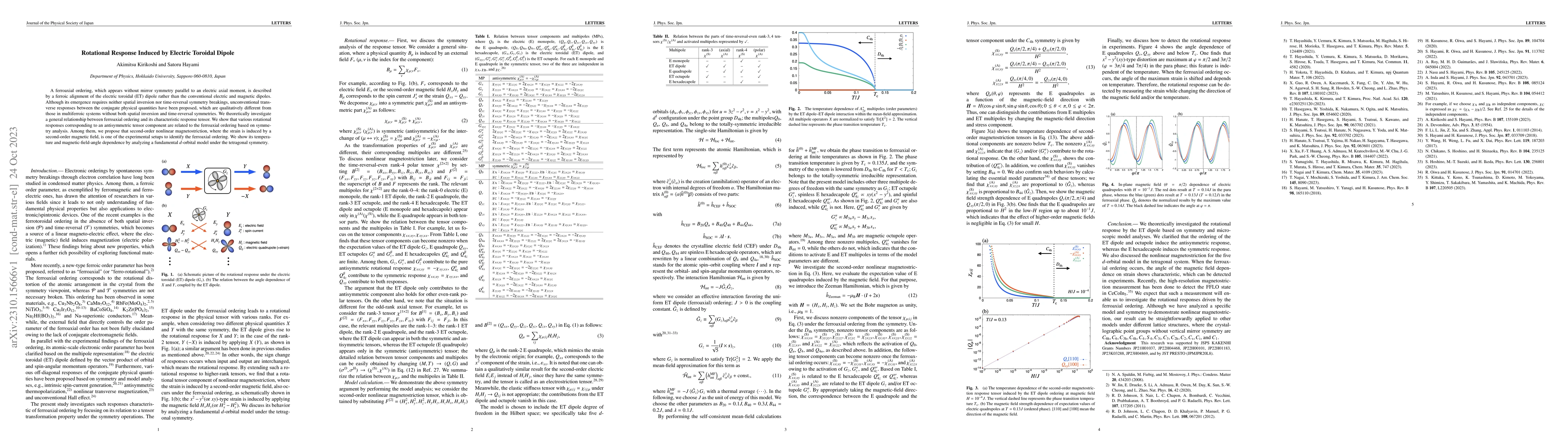 Thumbnail for Rotational Response Induced by Electric Toroidal Dipole