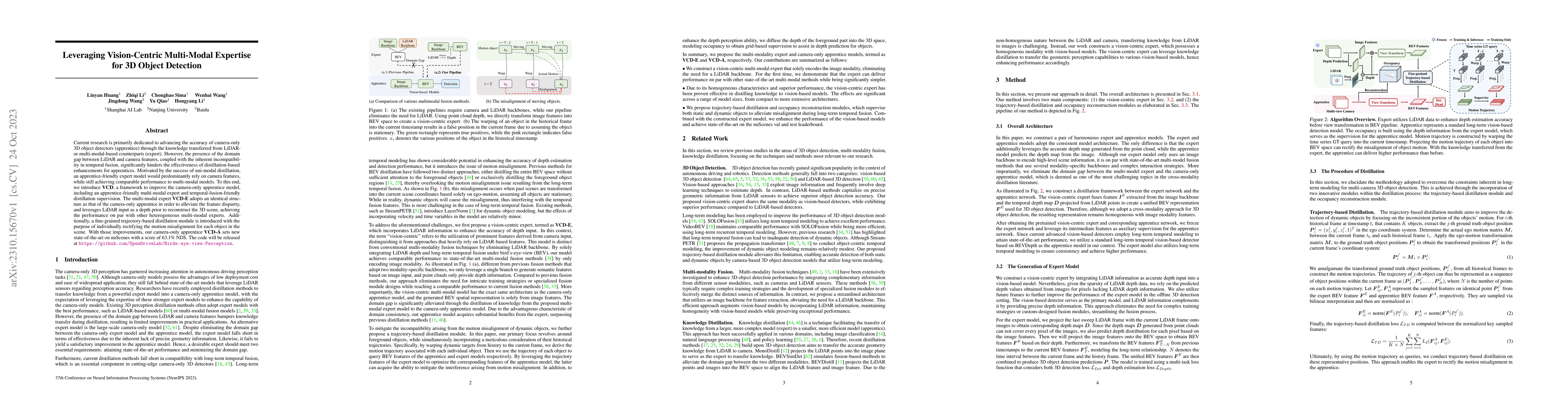 Thumbnail for Leveraging Vision-Centric Multi-Modal Expertise for 3D Object Detection
