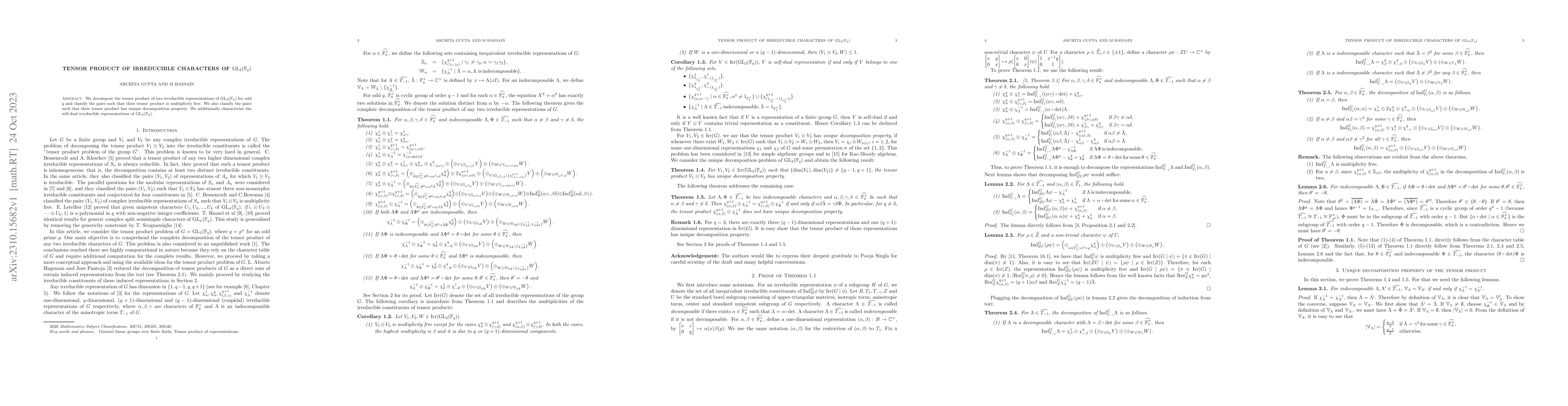 Thumbnail for Tensor product of irreducible characters of
  $\mathrm{GL}_2(\mathbb{F}_q)$