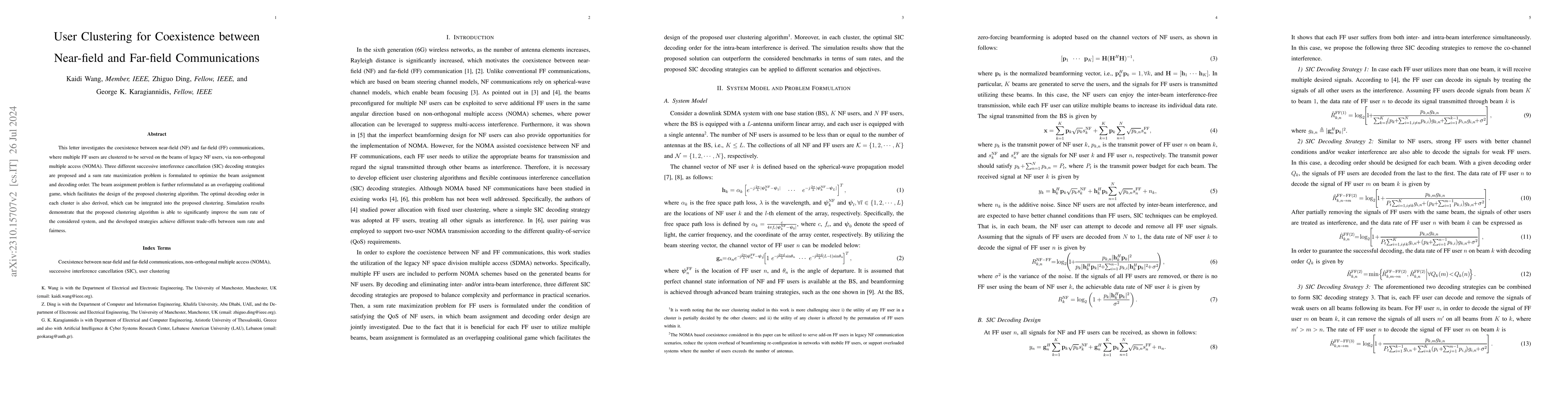 Thumbnail for User Clustering for Coexistence between Near-field and Far-field
  Communications