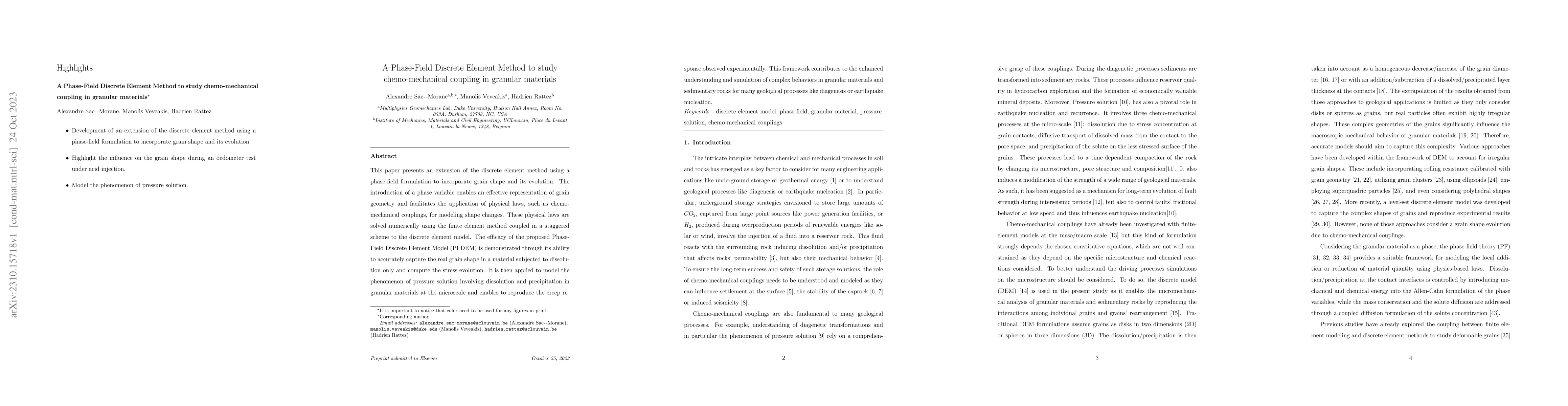 Thumbnail for A Phase-Field Discrete Element Method to study chemo-mechanical coupling
  in granular materials