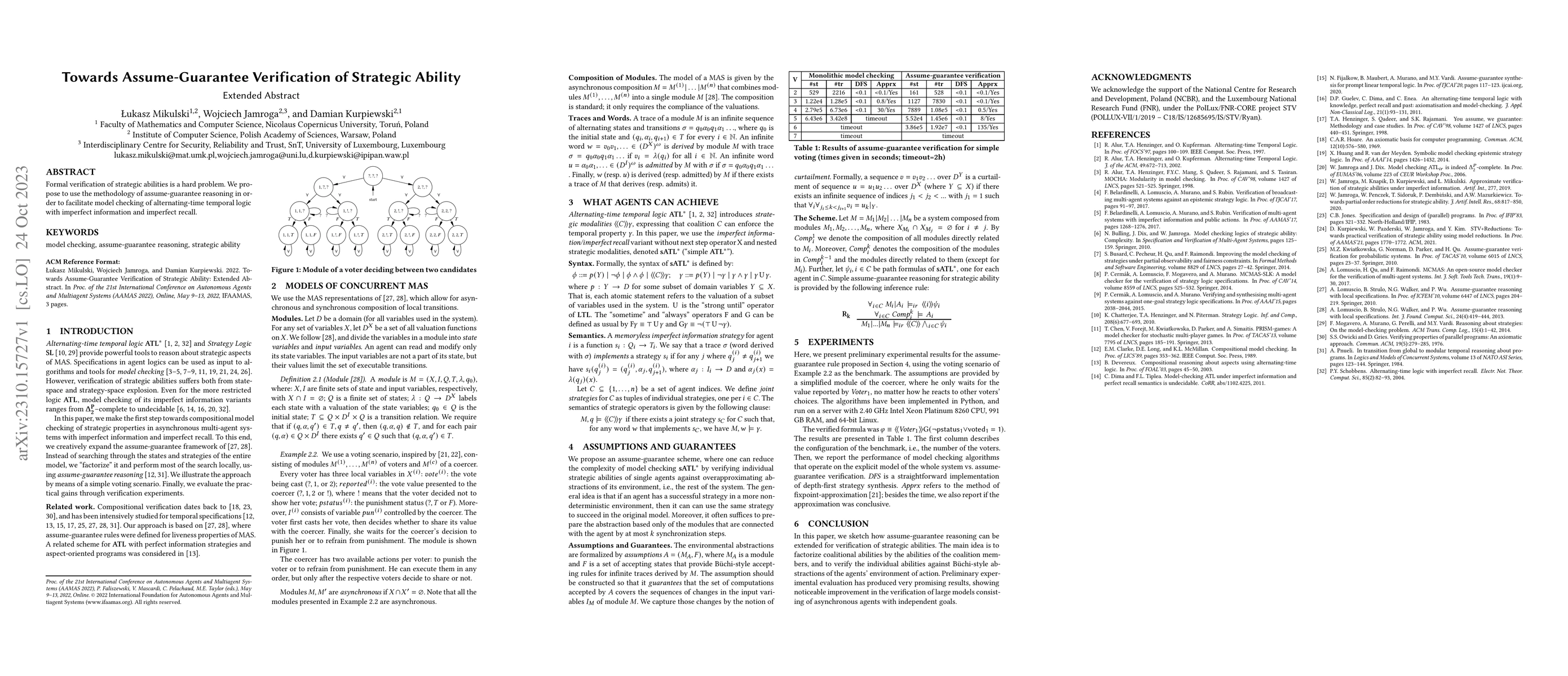 Thumbnail for Towards Assume-Guarantee Verification of Strategic Ability