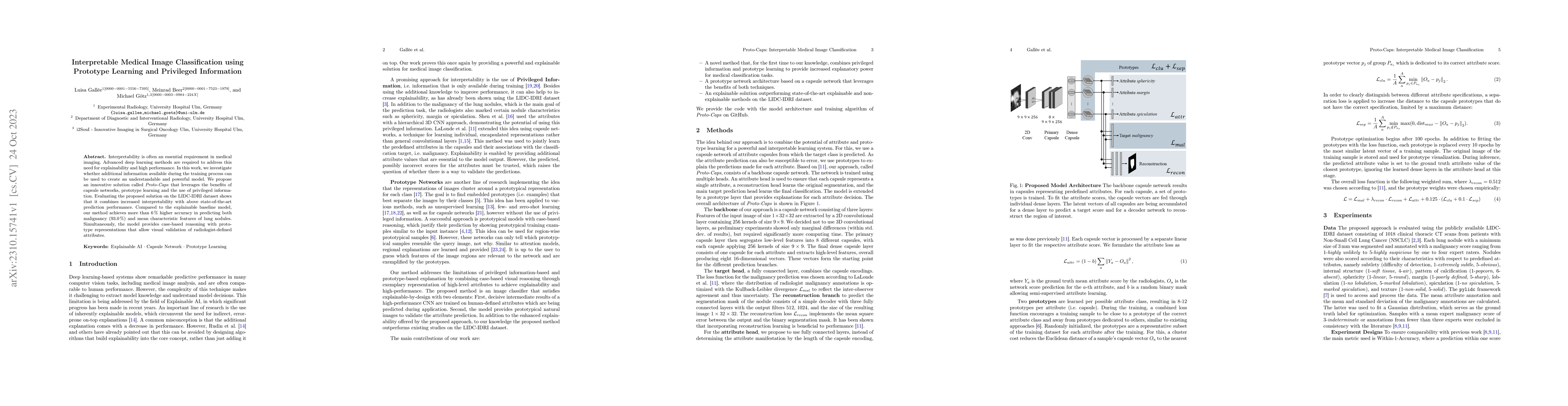 Thumbnail for Interpretable Medical Image Classification using Prototype Learning and
  Privileged Information
