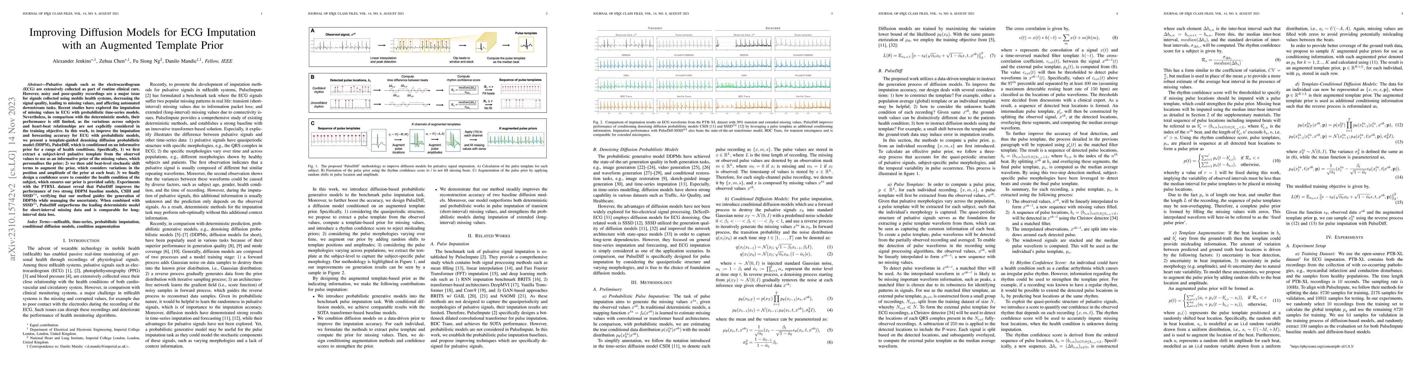 Thumbnail for Improving Diffusion Models for ECG Imputation with an Augmented Template
  Prior