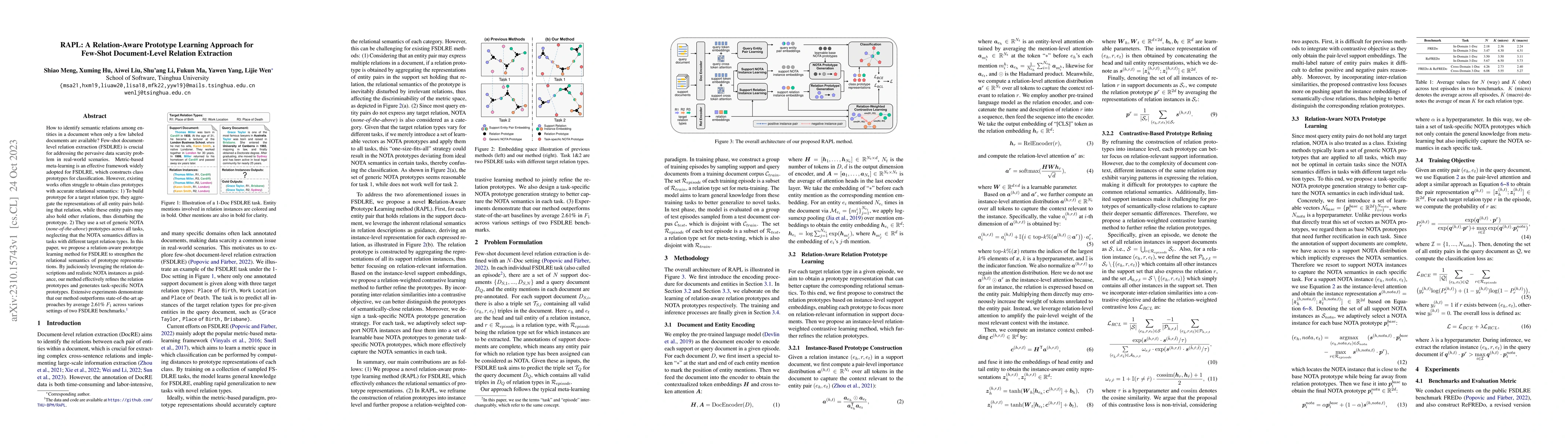 Thumbnail for RAPL: A Relation-Aware Prototype Learning Approach for Few-Shot
  Document-Level Relation Extraction