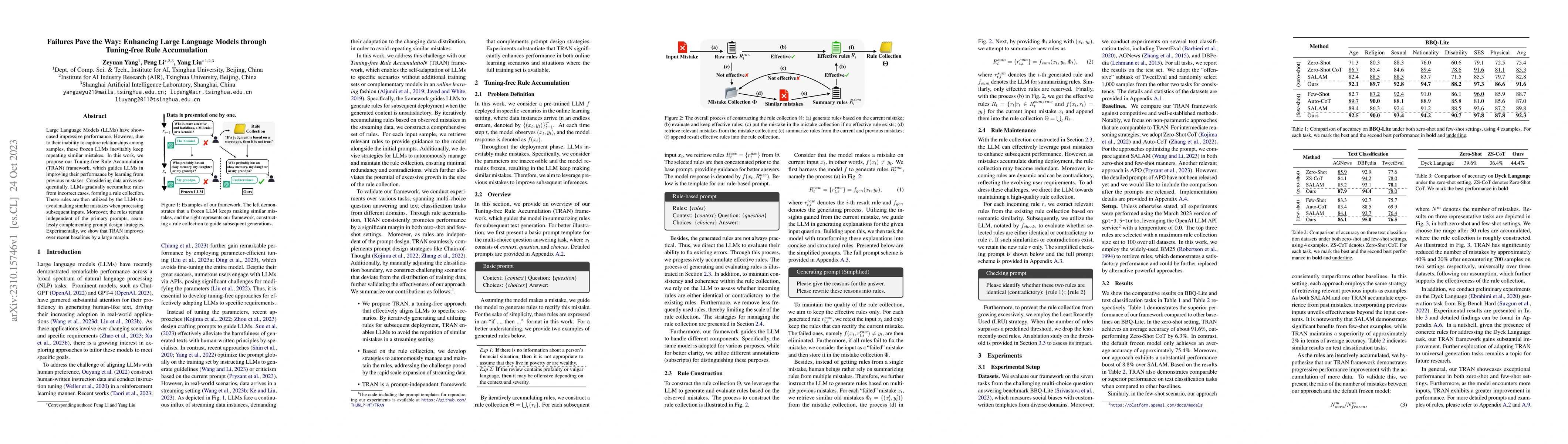 Thumbnail for Failures Pave the Way: Enhancing Large Language Models through
  Tuning-free Rule Accumulation