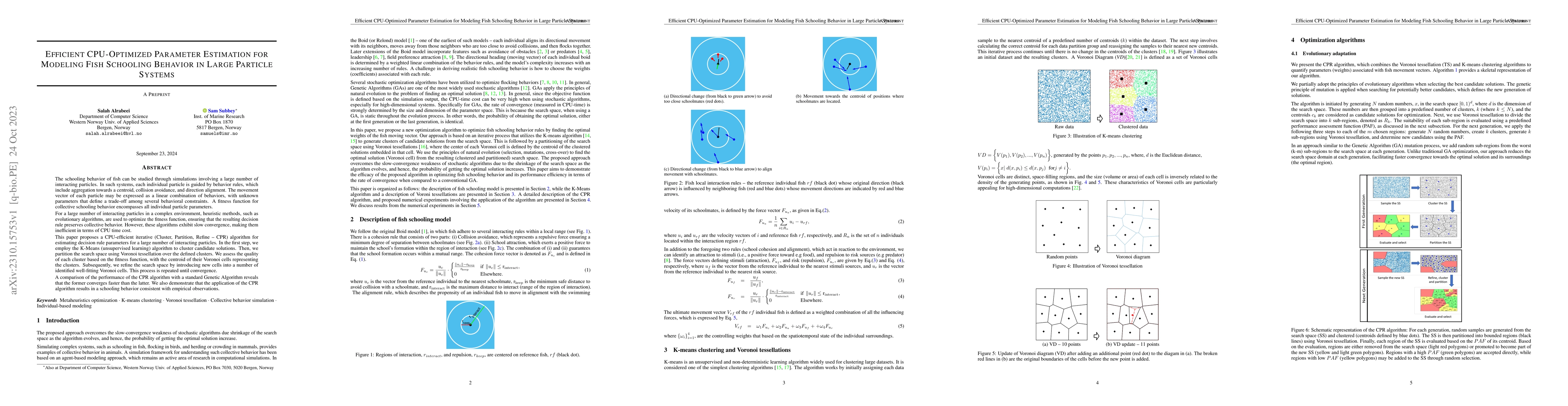 Thumbnail for Efficient CPU-Optimized Parameter Estimation for Modeling Fish Schooling
  Behavior in Large Particle Systems
