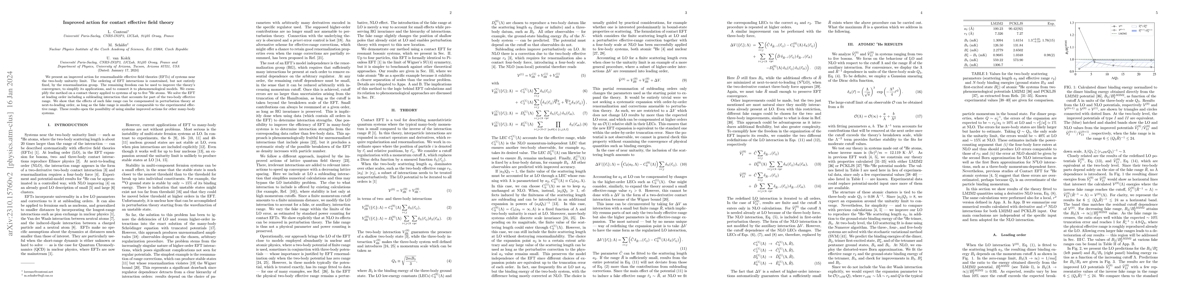 Thumbnail for Improved action for contact effective field theory