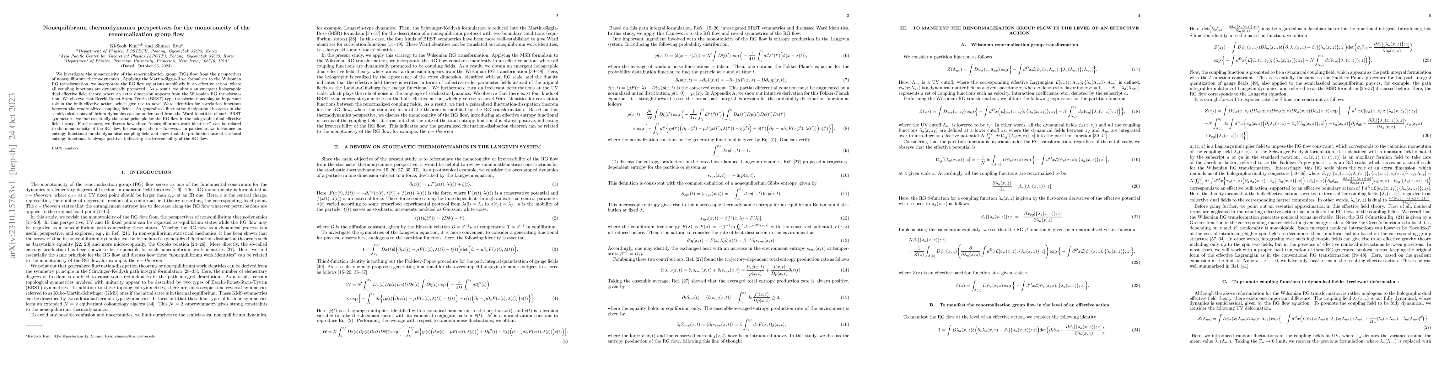 Thumbnail for Nonequilibrium thermodynamics perspectives for the monotonicity of the
  renormalization group flow