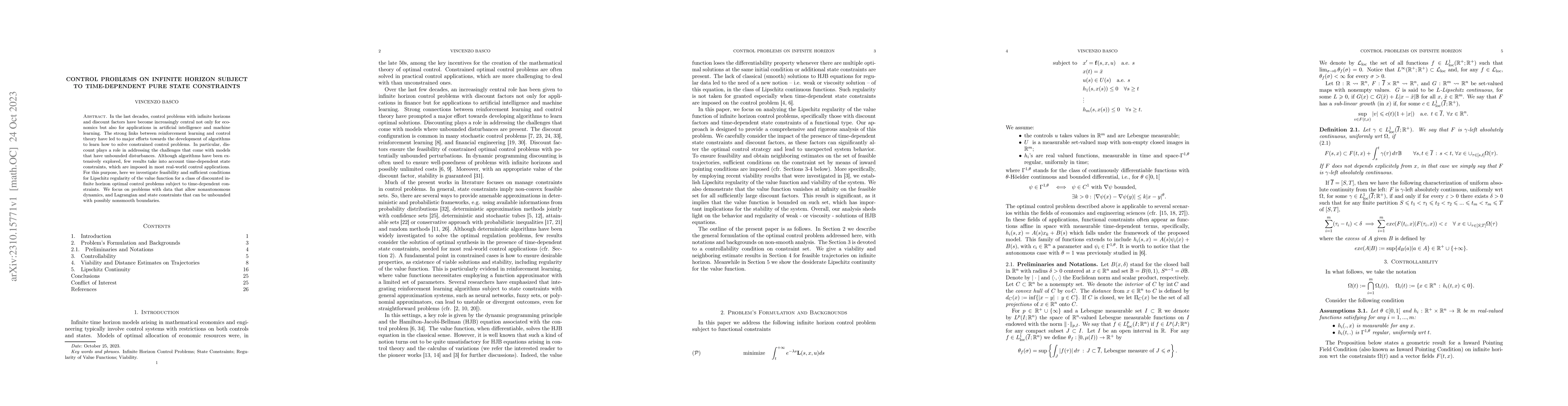 Thumbnail for Control problems on infinite horizon subject to time-dependent pure
  state constraints