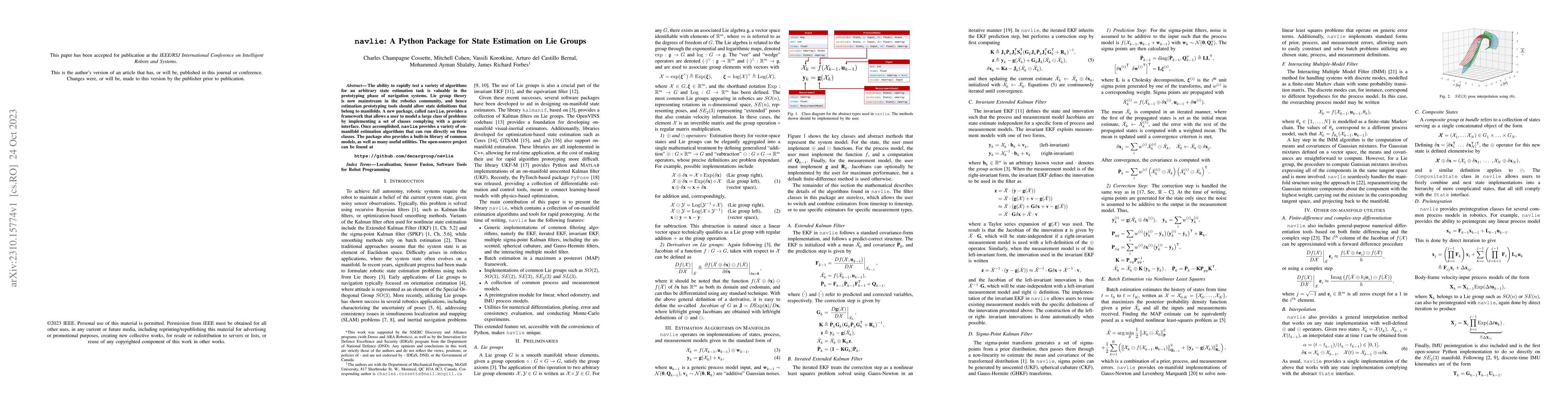 Thumbnail for navlie: A Python Package for State Estimation on Lie Groups