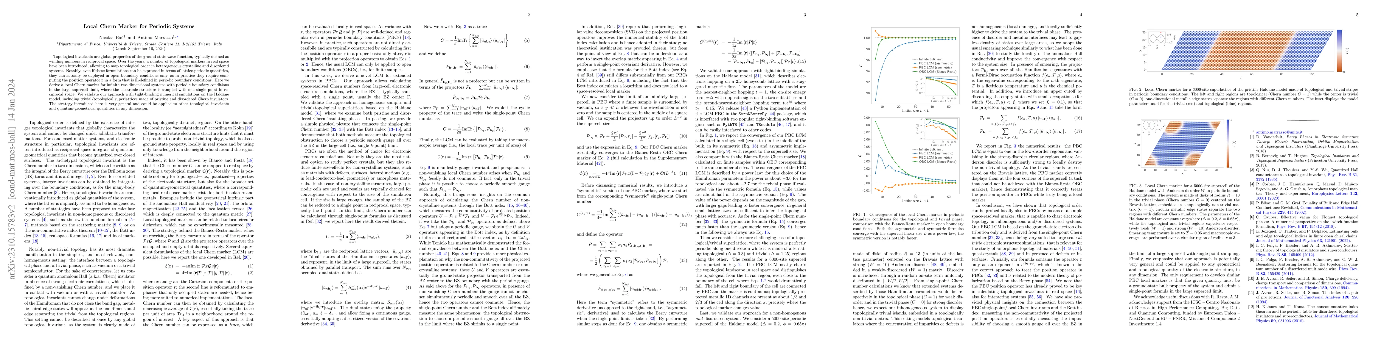Thumbnail for Local Chern Marker for Periodic Systems