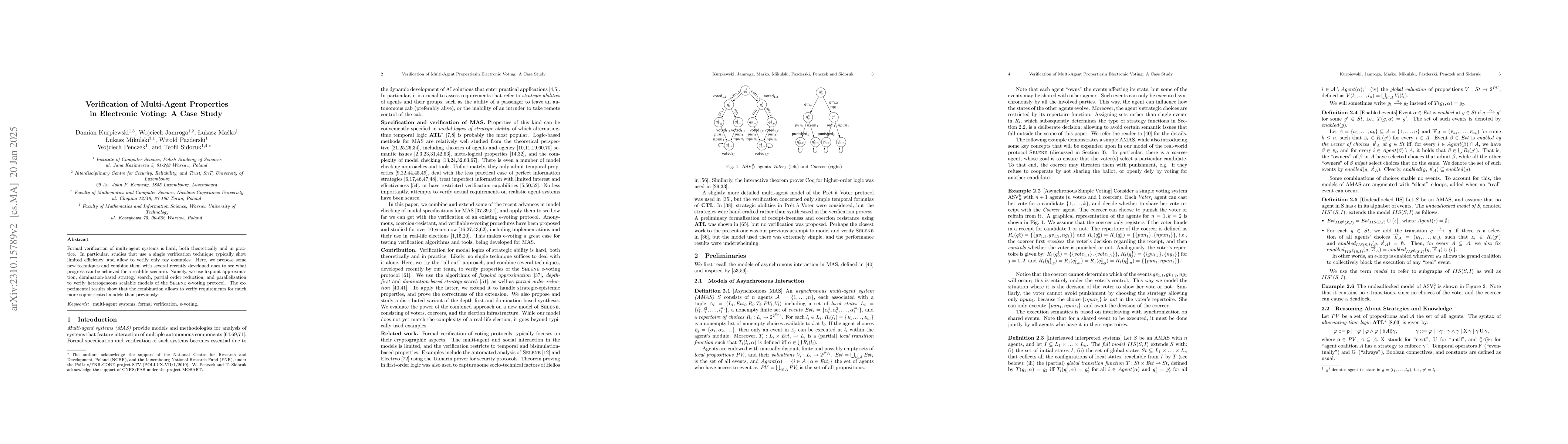 Thumbnail for Verification of Multi-Agent Properties in Electronic Voting: A Case
  Study
