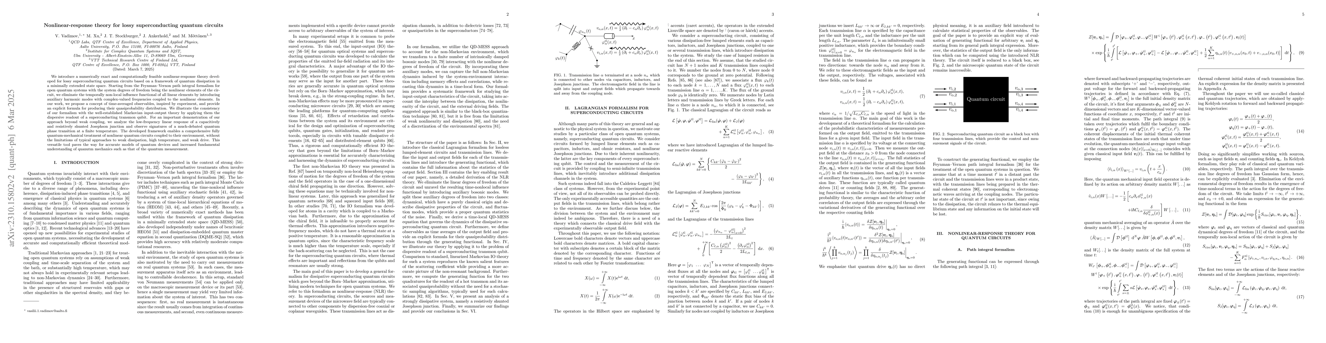 Thumbnail for Nonlinear response theory for lossy superconducting quantum circuits