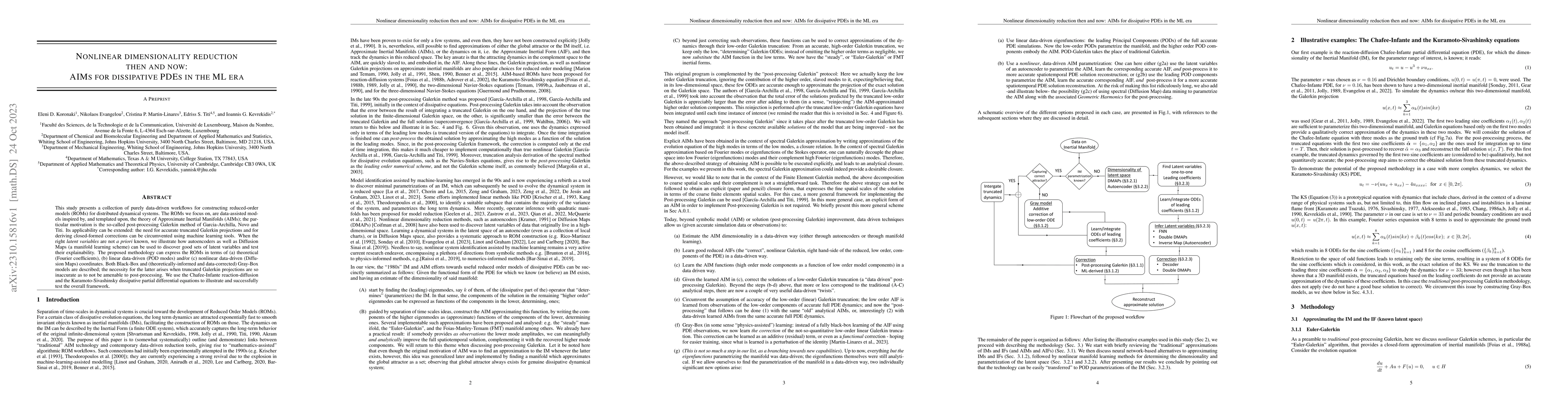 Thumbnail for Nonlinear dimensionality reduction then and now: AIMs for dissipative
  PDEs in the ML era