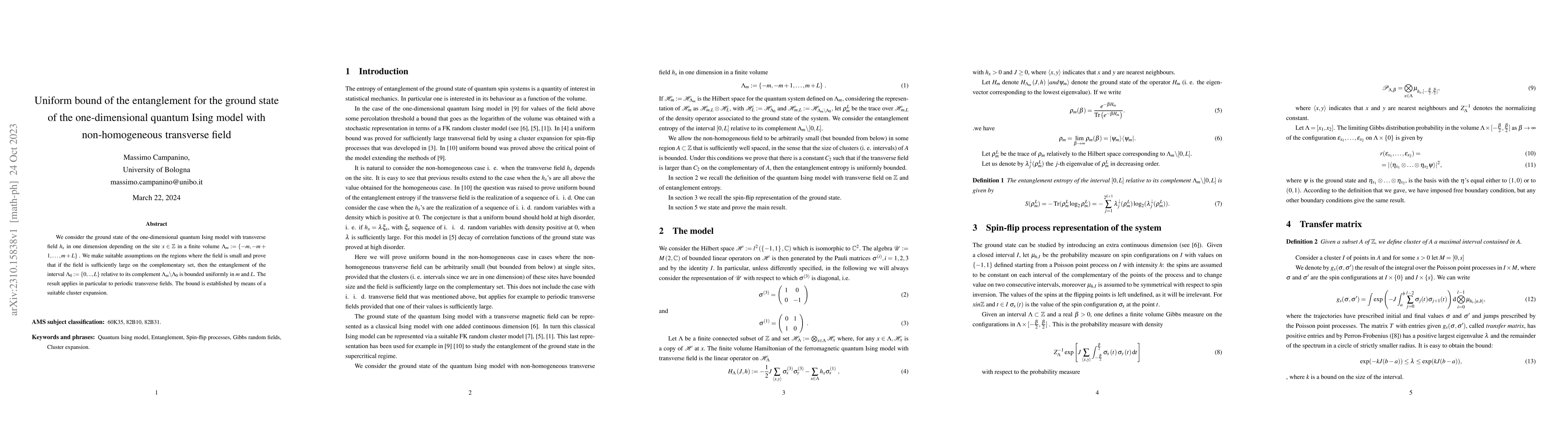 Thumbnail for Uniform bound of the entanglement for the ground state of the
  one-dimensional quantum Ising model with non-homogeneous transverse field