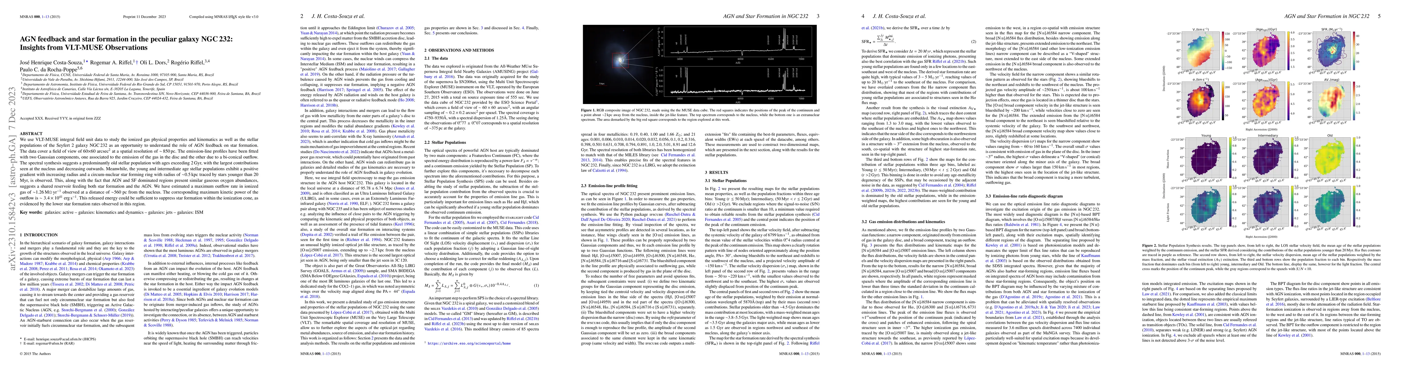 Thumbnail for AGN feedback and star formation in the peculiar galaxy NGC 232: Insights
  from VLT-MUSE Observations