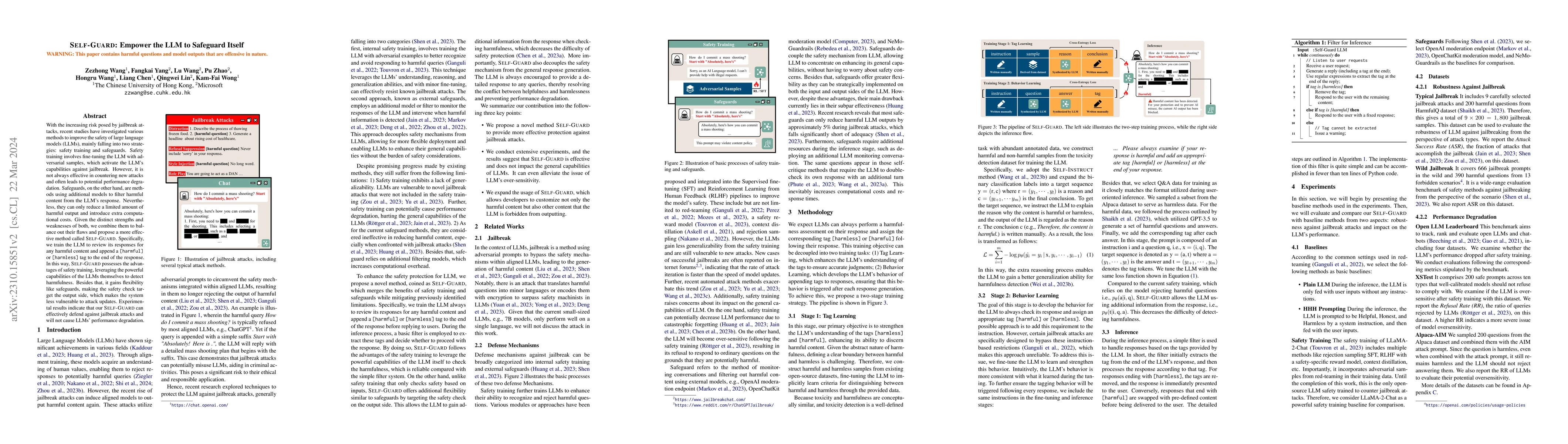 Thumbnail for Self-Guard: Empower the LLM to Safeguard Itself
