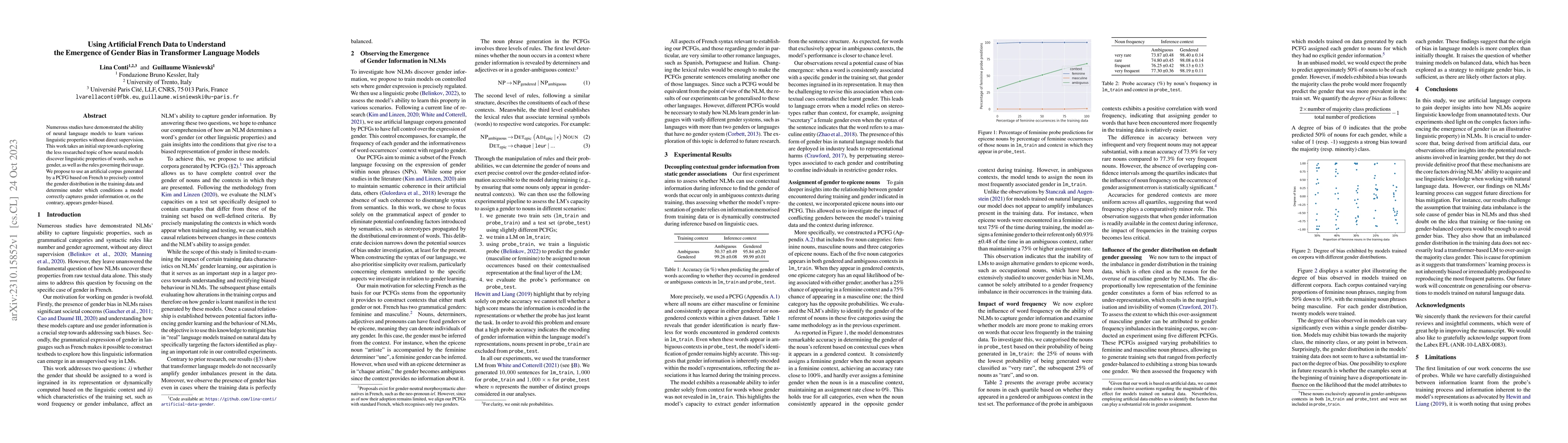 Thumbnail for Using Artificial French Data to Understand the Emergence of Gender Bias
  in Transformer Language Models