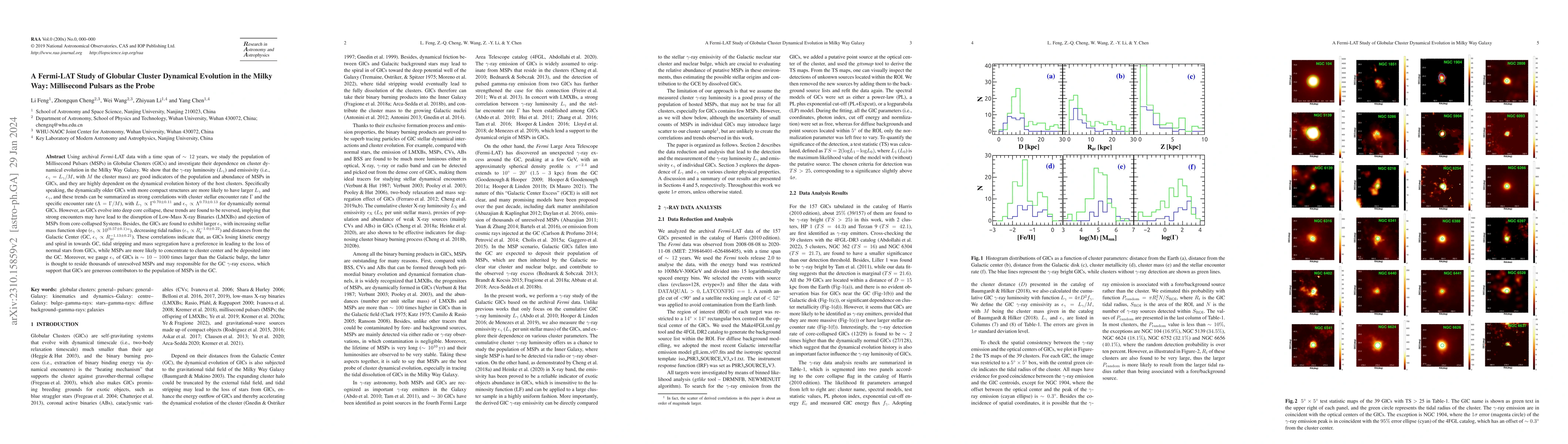 Thumbnail for A Fermi-LAT Study of Globular Cluster Dynamical Evolution in the Milky
  Way: Millisecond Pulsars as the Probe